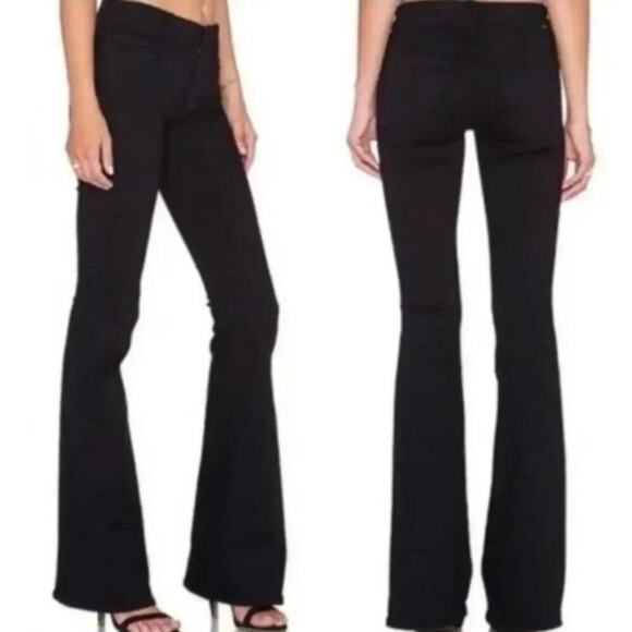 Mother Denim The Cruiser Flare Black Denim Jeans in Not Guilty Sz 26 - Picture 9 of 9